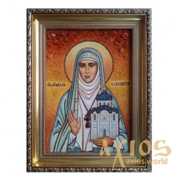 Янтарная икона Святая благоверная княгиня Елизавета 20x30 см - фото