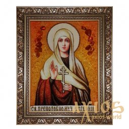Янтарная икона Святая мученица Евгения 20x30 см - фото