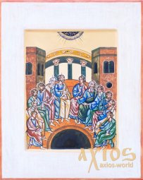 Икона Сошествие Святого Духа на Апостолов 30х37,5 см - фото
