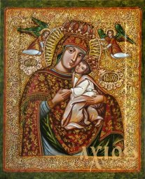 Икона Пресвятая Богородица Умиление 30х37,5 см - фото