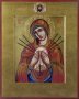Икона под старину Пресвятая Богородица Умягчение злых сердец 30х37,5 см