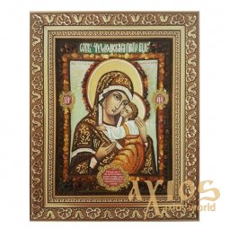 Янтарная икона Пресвятая Богородица Чухломская 15x20 см - фото