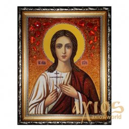 Янтарная икона Святая мученица Вера 15x20 см - фото