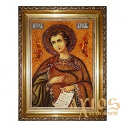 Янтарная икона Святой пророк Даниил 15x20 см - фото