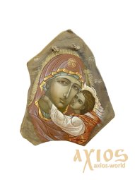 Икона писаная на камне Богородица 50х35 см - фото