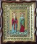 Писаная икона Святые Мученики Мирон Кизический и Фотина (Светлана) Самаряныня 31х24 см