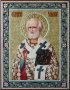 Писаная Икона Святой Николай Чудотворец 31х24 см (ольха, резьба, золото, живопись)