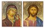 Писаные иконы Венчальная пара Спаситель и Казанская Богородица 16х20 см