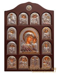 Домашний иконостас Пресвятая Богородица Казанская 28x42 см - фото