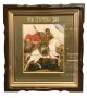 Писаная икона Святой Георгий Победоносец 27х31 см, в деревянном киоте под стеклом (Чудо Георгия о Змие)
