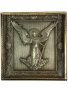 Икона в металле Ангел Хранитель, посеребрение, позолоченная рамка, 8х8 см