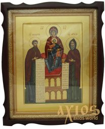 Писаная икона Богородица Печерская, 43,5х36 см - фото