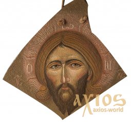 Иисус Христос, икона писаная на камне, яичная темпера, 43х42 см  - фото
