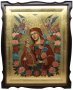 Писаная икона Богородицы, неувядаемый цвет, инкрустированные камни, 41х51 см (размер с киотом)