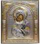 Икона Владимирская. Прямоугольная, Шелкография, серебро, золотой декор