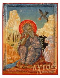 Святой пророк Илья. Икона писанная на камне, 39х30 см - фото