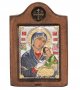 Икона Божья Матерь Страстная, Итальянский оклад №1, эмали, 6х8 см, дерево ольха