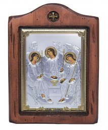 Икона Святая Троица, Итальянский оклад №2, 13х17 см, дерево ольха, ПД010512 - фото