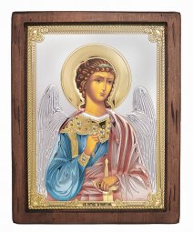 Икона Ангел Хранитель, Итальянский оклад №4, эмали, 25х30 см, дерево ольха, ПД010641 - фото