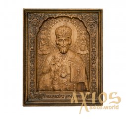 Резная Икона Святой Николай Чудотворец 20x24 см - фото