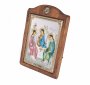 Икона Святая Троица, Итальянский оклад №3, эмали, 17х21 см, дерево ольха