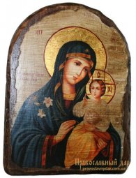 Икона под старину Пресвятая Богородица Неувядаемый Цвет 17х23 см арка - фото
