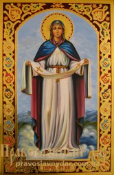 Писаная икона Покров Святой Богородицы - фото