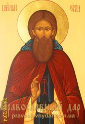 Писаная икона Преподобный Сергий - фото
