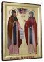 Икона Петр и Феврония Муромские в позолоте Греческий стиль 17x23 см