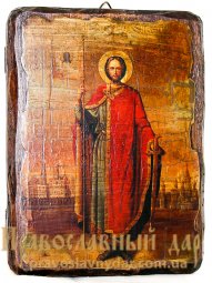 Икона под старину Святой благоверный князь Александр Невский 7x9 см - фото