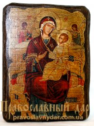 Икона под старину Пресвятая Богородица Всецарица 7x9 см - фото