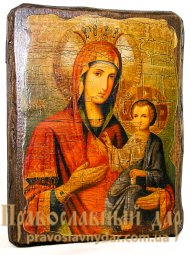 Икона под старину Пресвятая Богородица Иверская 7x9 см - фото