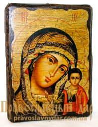 Икона под старину Пресвятая Богородица Казанская 7x9 см - фото
