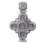 Подвеска «Мощевик-Крестик. Господь Вседержитель. Божия Матерь«, серебро 925, с чернением, 47х30 см, О 131779