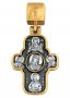 Подвеска-крест «Святые Кирилл и Мефодий. Икона Божией Матери «Скоропослушница», серебро 925, позолота 999