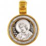 Подвеска - образок Святой благоверный князь Александр Невский, серебро с позолотой, 20х30 мм, Е 8460