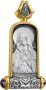 Образ-мощевик Божией Матери «Умиление»  серебро 925° с позолотой, камни