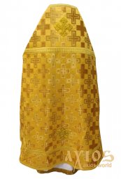 Облачение иерейское, желтая парча, ткань "патриарший крест" - фото