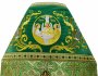 Облачение иерейское, плечи вышитые на зеленом бархате, основная ткань парча, вышитая икона Троицы