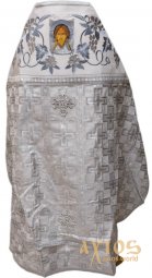 Облачение иерейское, комбинированое, парча белого цвета, ткань "патриарший крест"  - фото